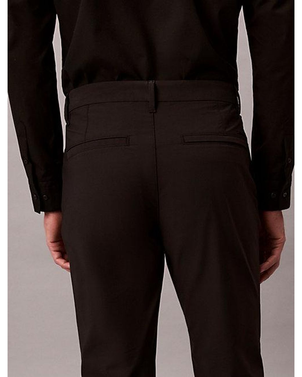 Calvin Klein Black Slim Technical Trousers for men