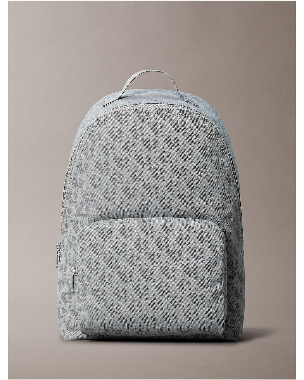 Calvin Klein Monogram Jacquard Zip Backpack in Gray for Men  display picture 1