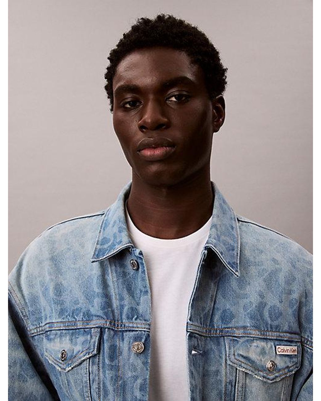 Calvin Klein Gray Jeans 90S Logo Denim Jacket for men