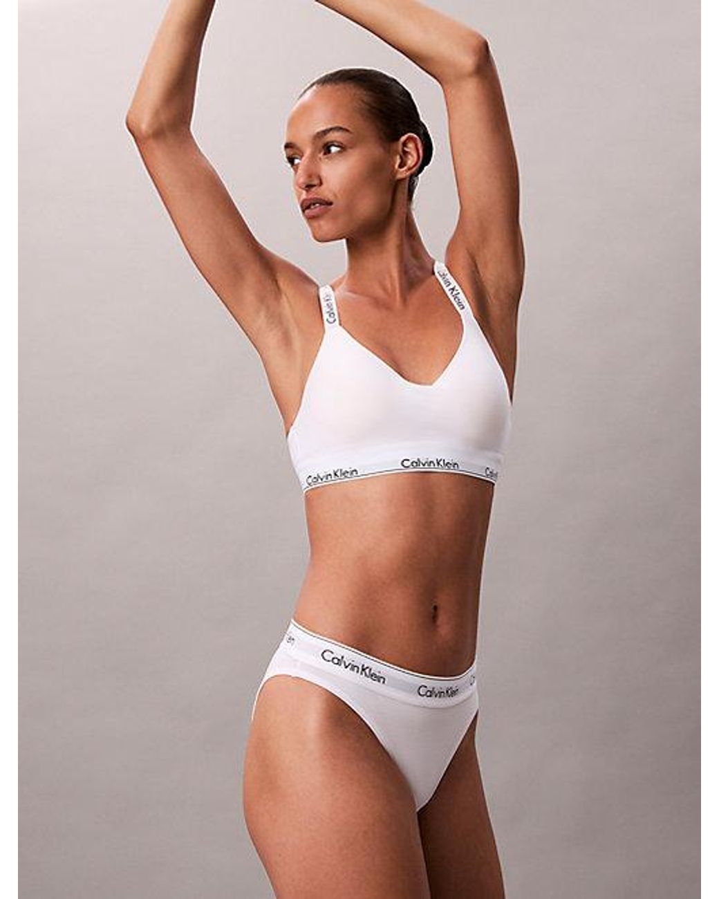 Calvin Klein White Lightly Lined Bralette Icon Cotton Modal