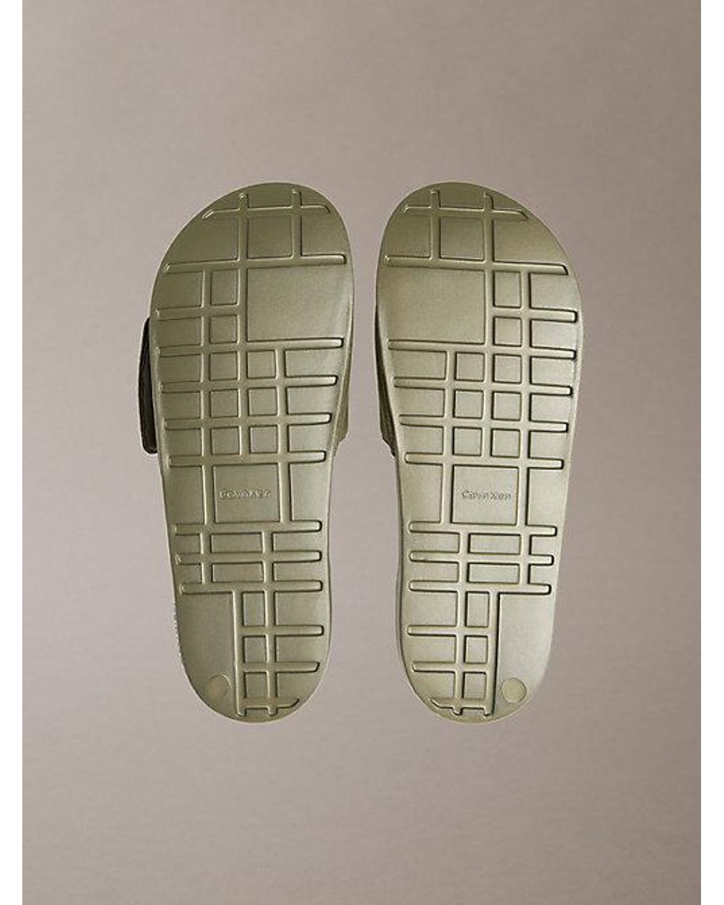 Calvin Klein Green Nemo Canvas Contoured Logo Sliders for men