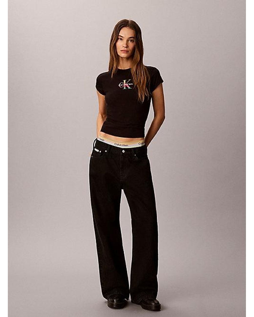 Calvin Klein Black Jeans Slim Monogram T-Shirt Pride