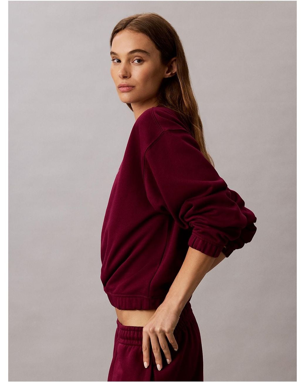 Calvin Klein Red Calvin Klein Sequin Script Logo Sweatshirt