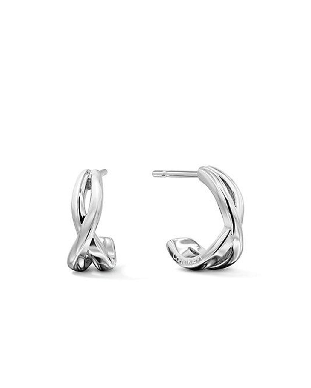 Calvin Klein White Jeans Stainless Steel Infinity Earrings