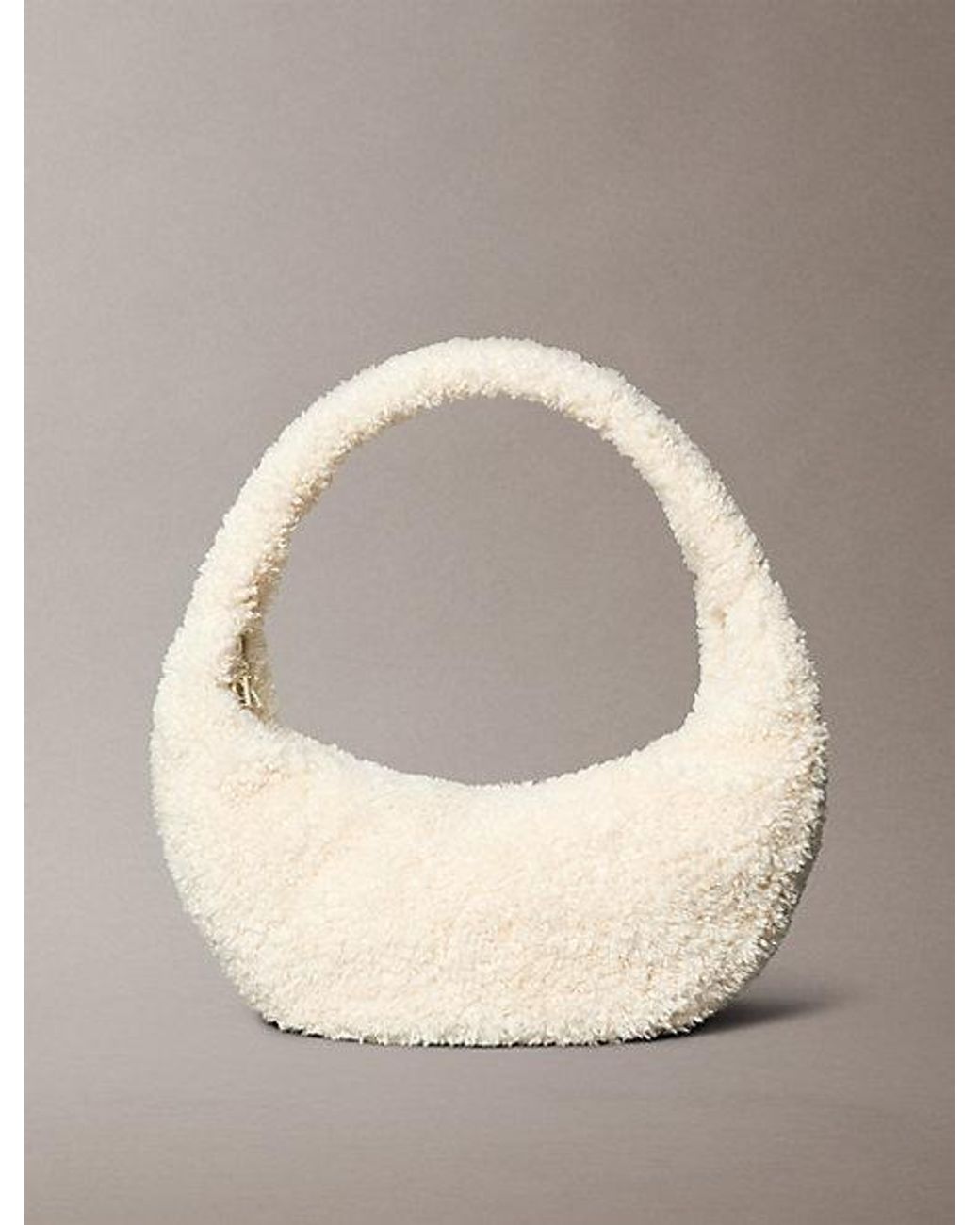 Calvin Klein Natural Sherpa Large Shoulder Bag