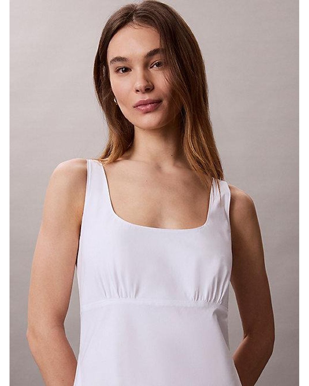 Calvin Klein Purple Jeans Cotton Poplin Midi Dress