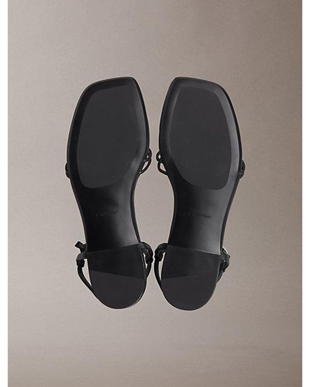 Calvin Klein Gray Ck Provence Square Toe Flat Sandals