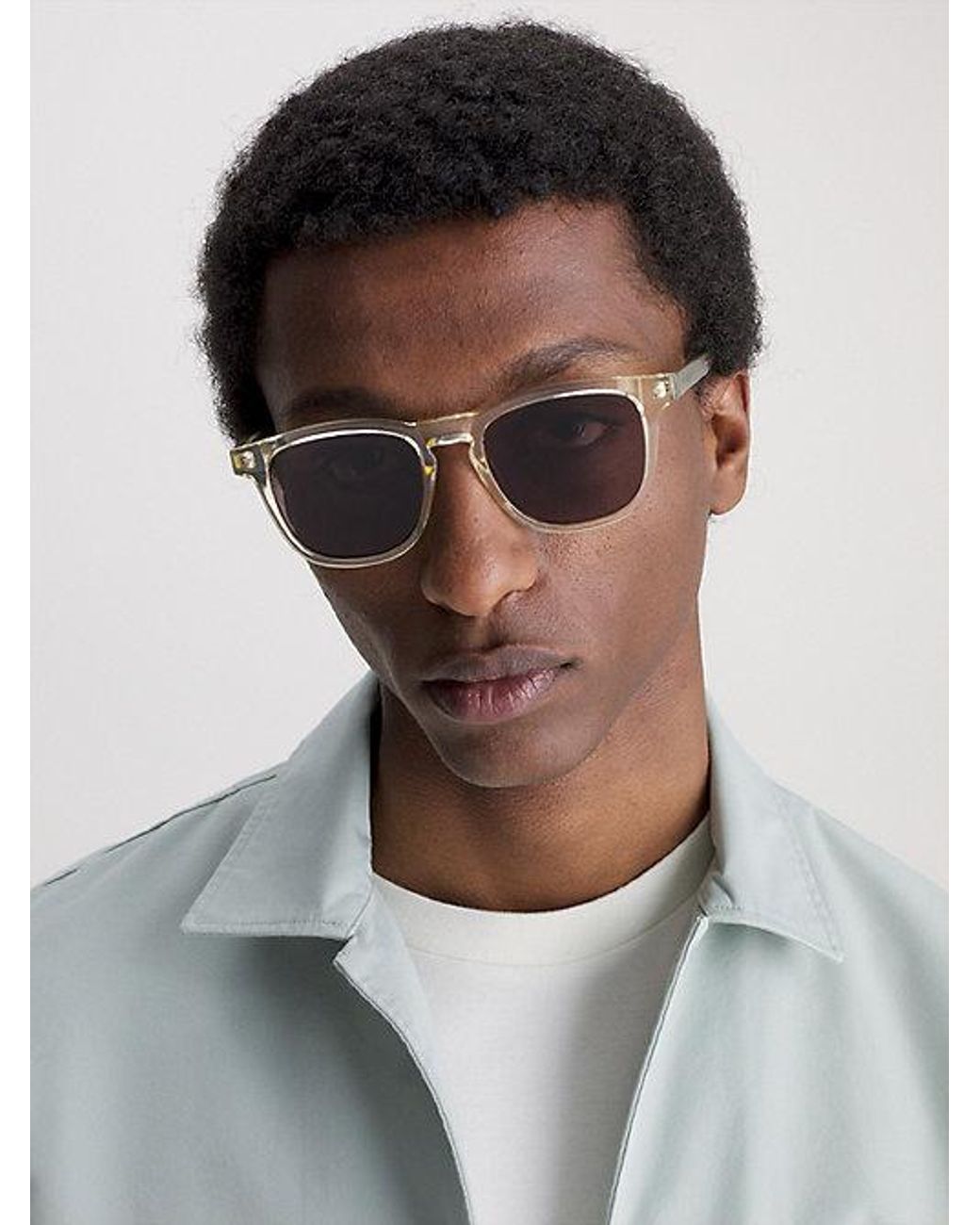 Calvin Klein Purple Rectangle Sunglasses for men