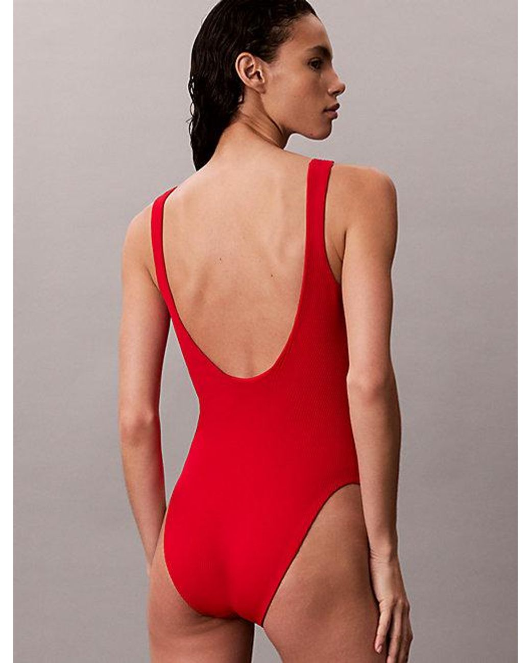 Calvin Klein Shapewear Badpak in het Red
