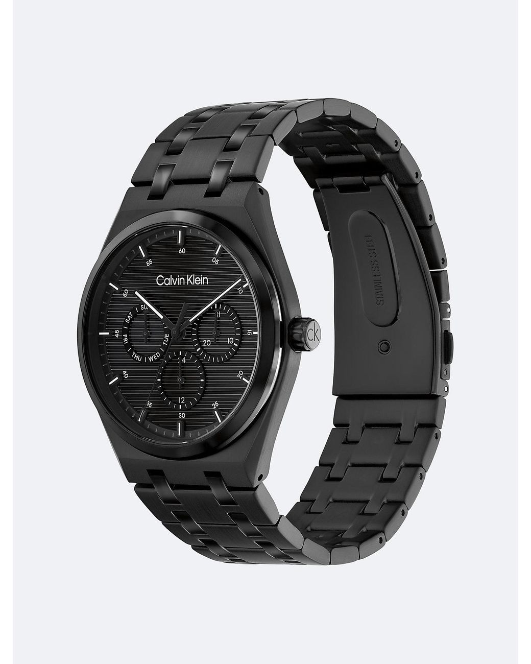 Calvin Klein Black Plated Steel Multifunction Watch for men