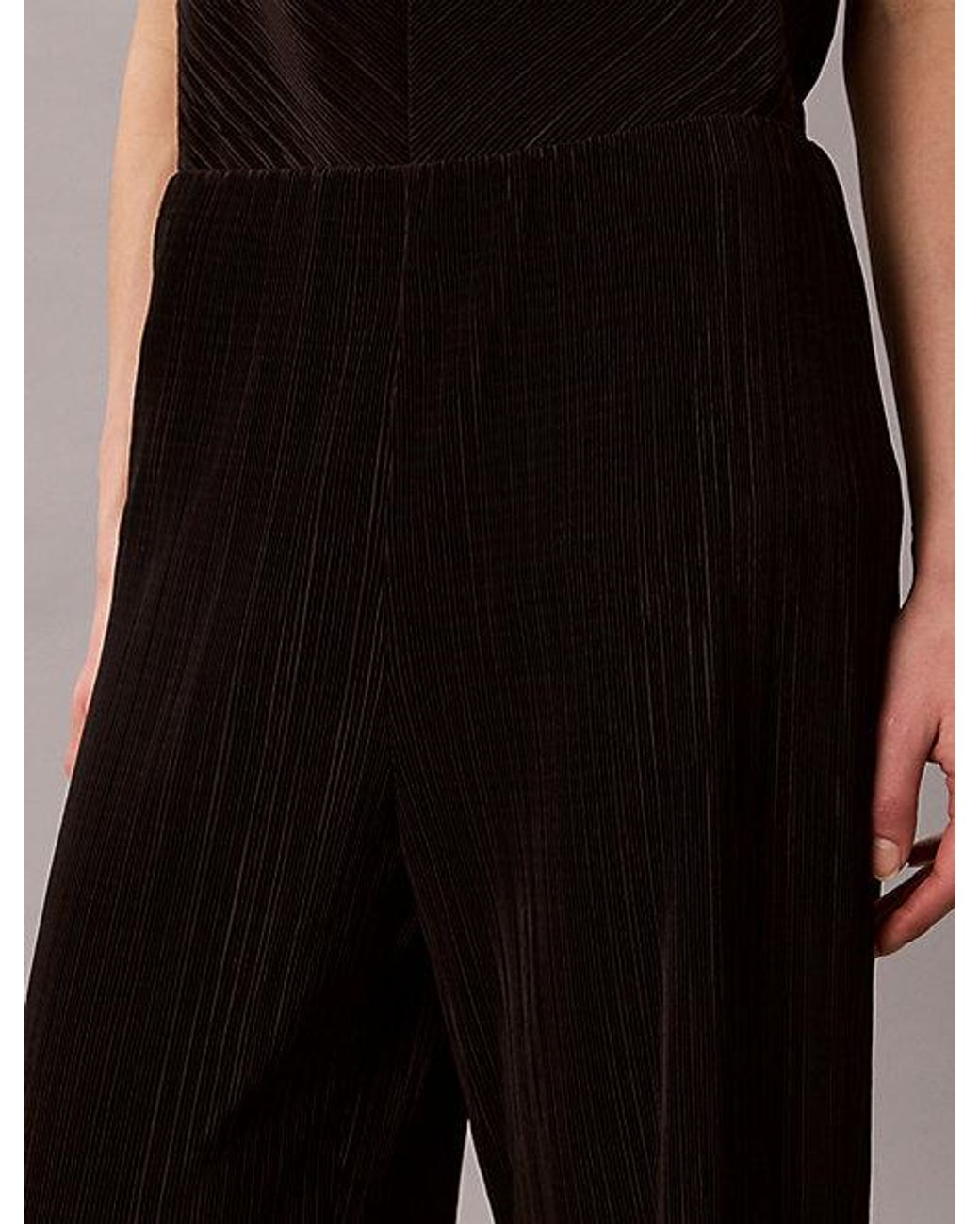 Calvin Klein Black Plisse Pull On Lounge Trousers