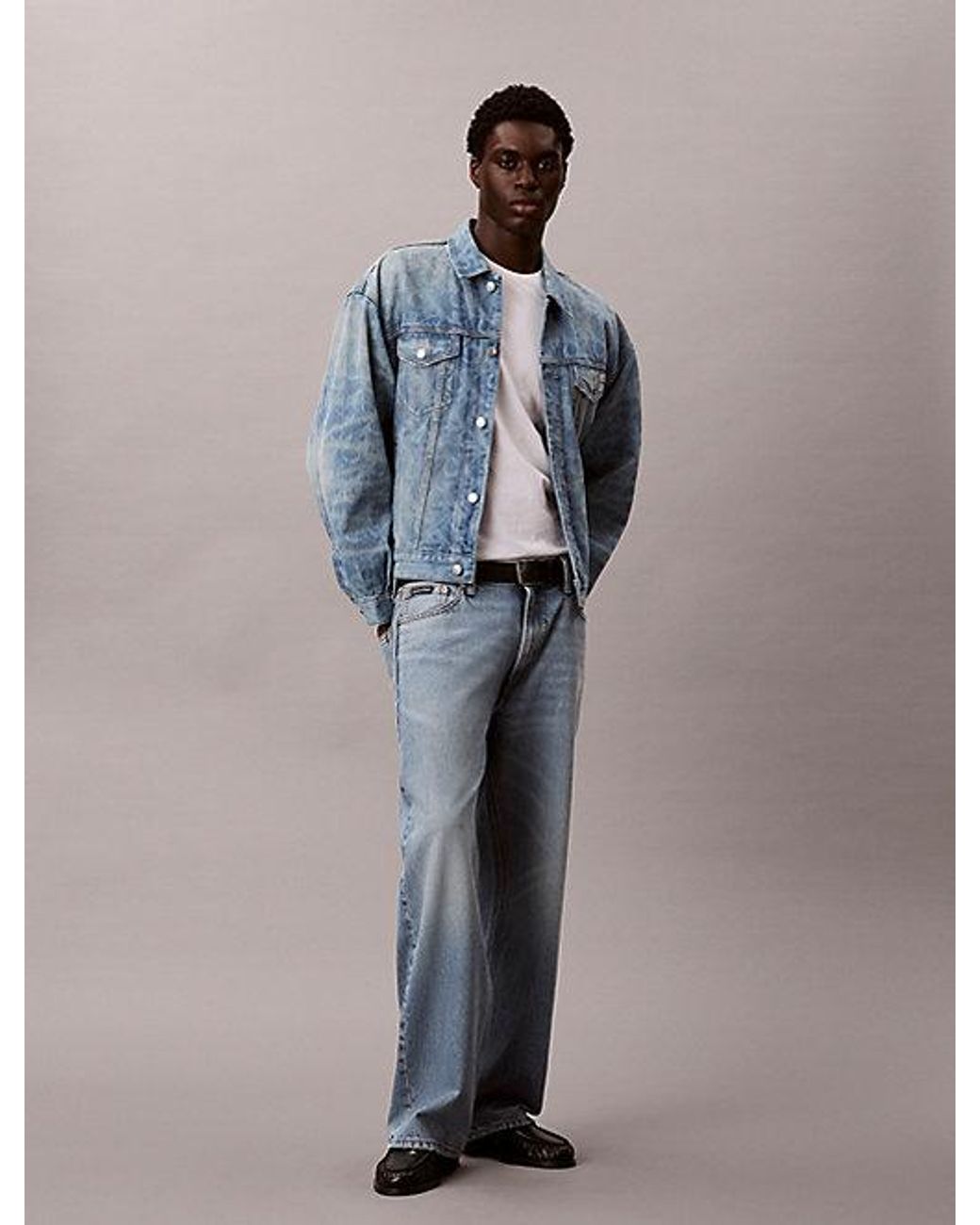 Calvin Klein Gray Jeans 90S Logo Denim Jacket for men