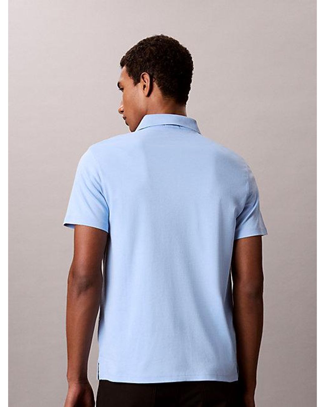 Calvin Klein White Slim Cotton Badge Polo Shirt for men