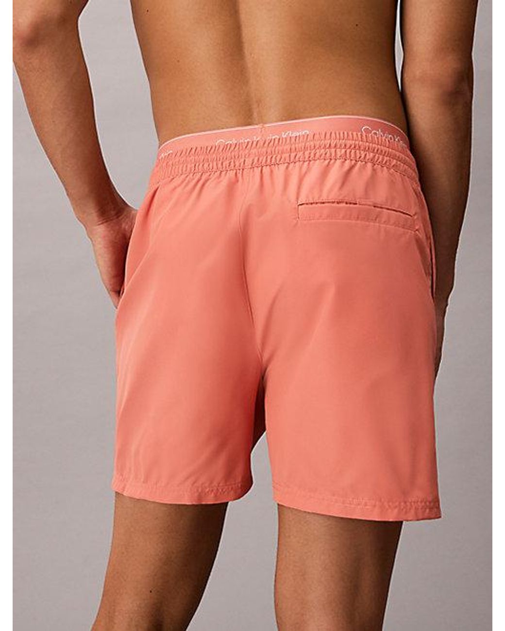 Calvin Klein Red Medium Drawstring Swim Shorts Ck Essentials for men