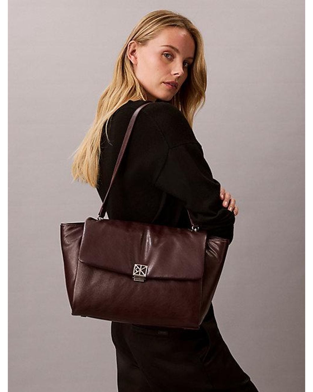 Calvin Klein Multicolor Padded Emblem Hardware Laptop Satchel