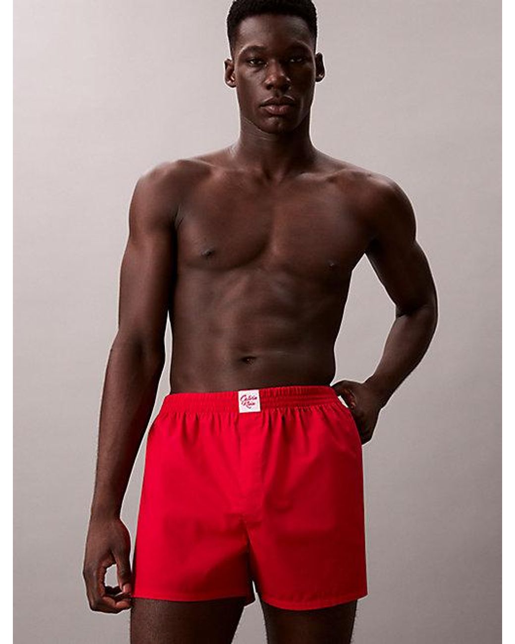 Calvin Klein Red Slim Fit Boxers Icon Logo for men
