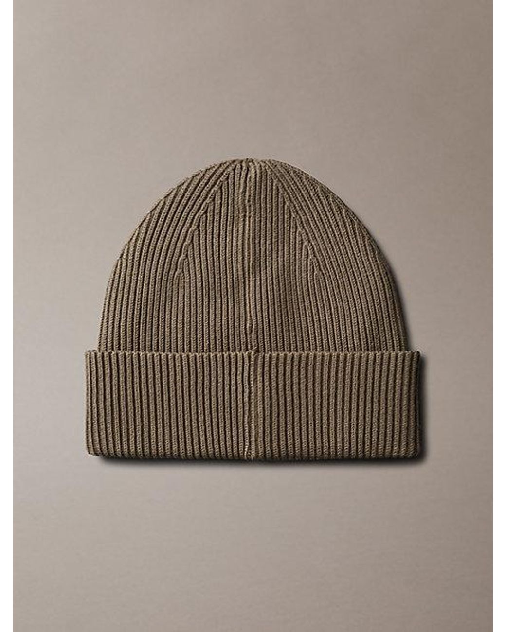 Calvin Klein Brown Signature Logo Beanie for men