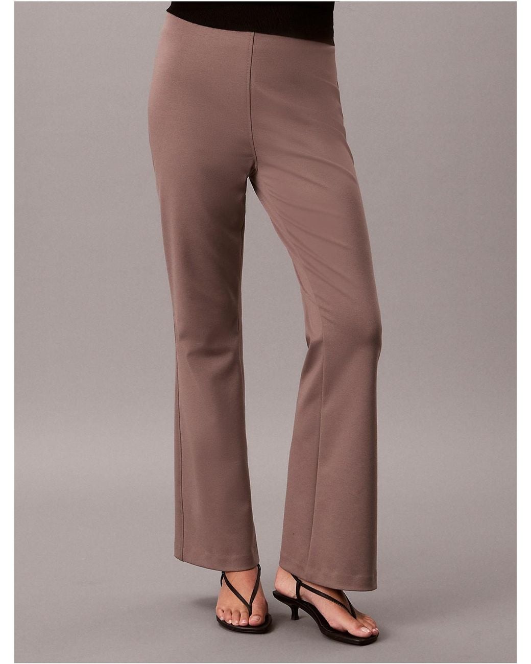 Calvin Klein Brown Ponte Flared Pants