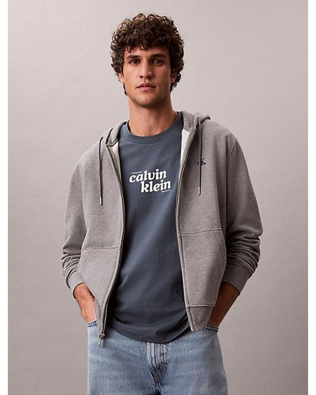 Calvin Klein Blue Jeans Relaxed Logo T-Shirt for men