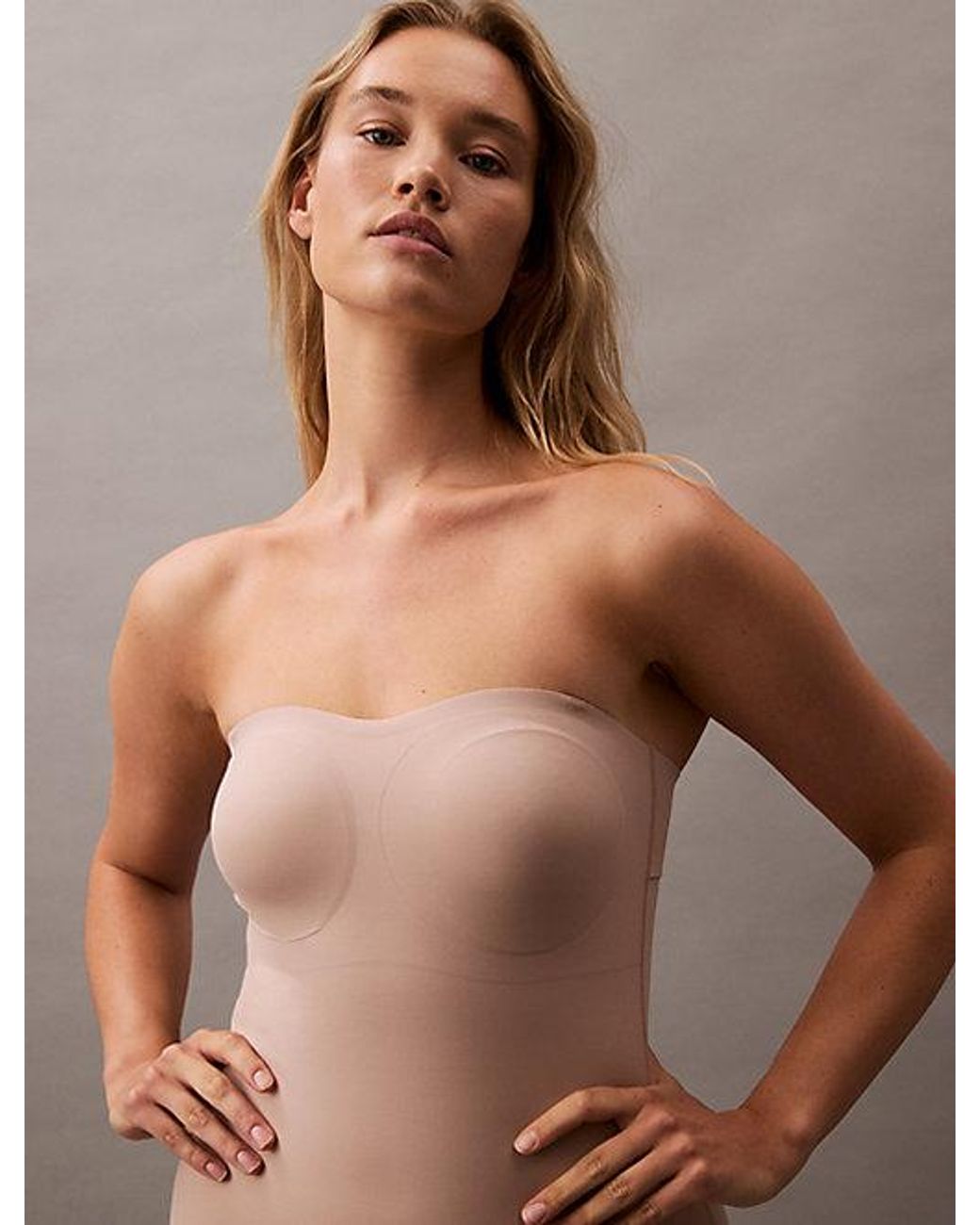 Calvin Klein Brown Shapewear Slip Dress Perfectly Fit Stay Put Stretch Shapewear