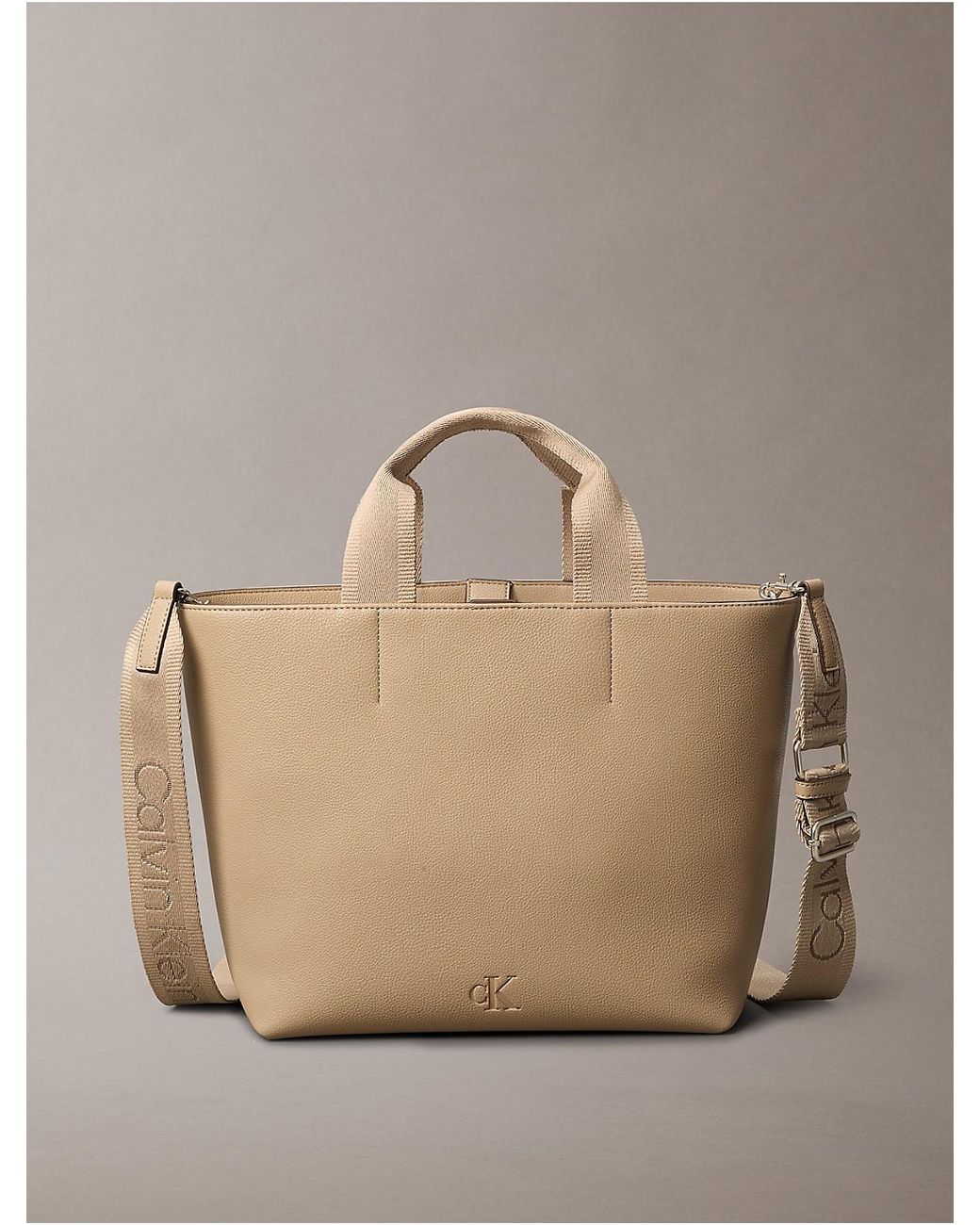 Calvin Klein Ultralight Mini Tote Bag in Natural | Lyst