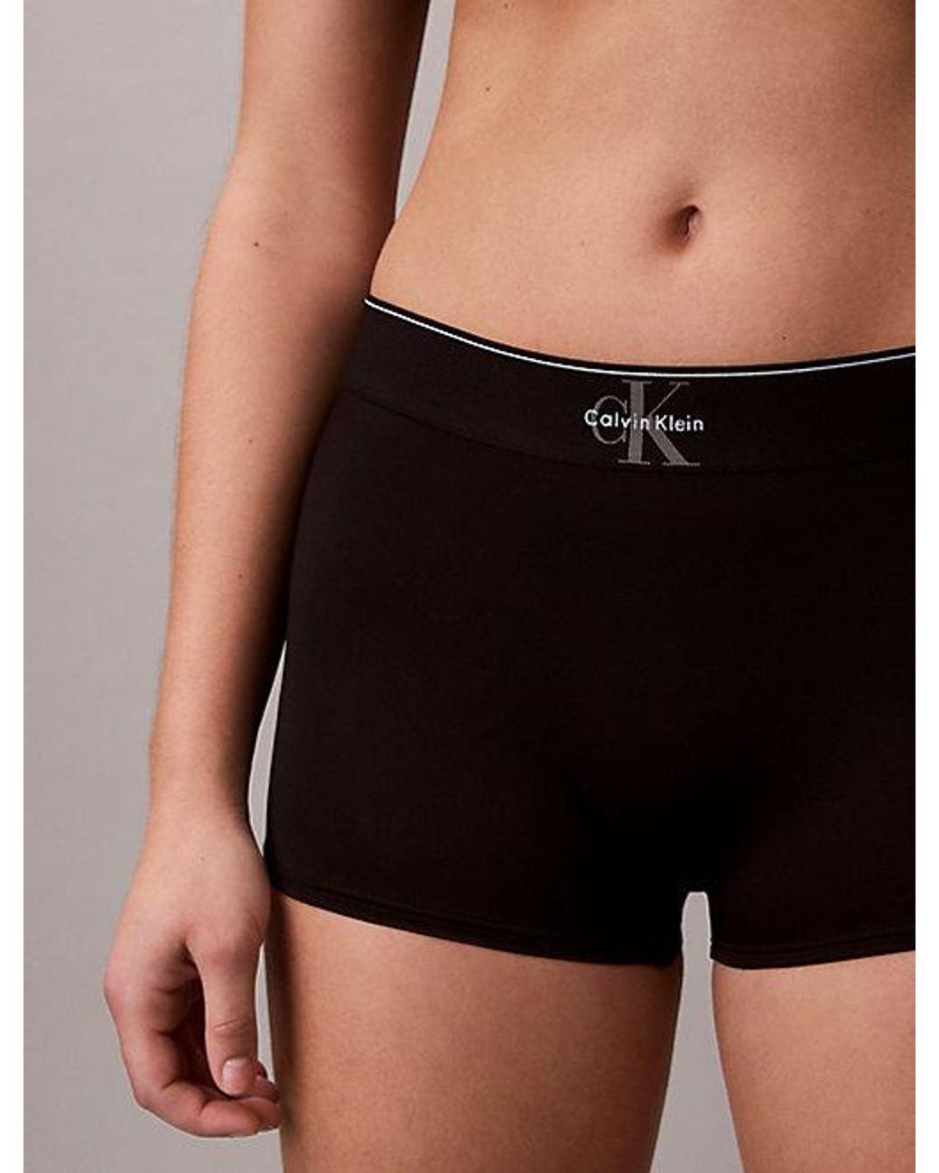 Calvin Klein Black Boy Shorts Icon Microfibre Stretch Graphic