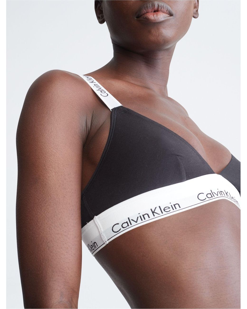 Calvin Klein Modern Cotton Crossback Unlined Bralette in Brown