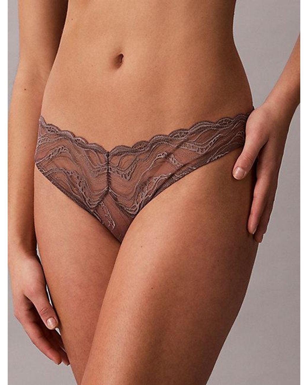 Calvin Klein Brown Bikini Briefs Eternal Stretch Lace