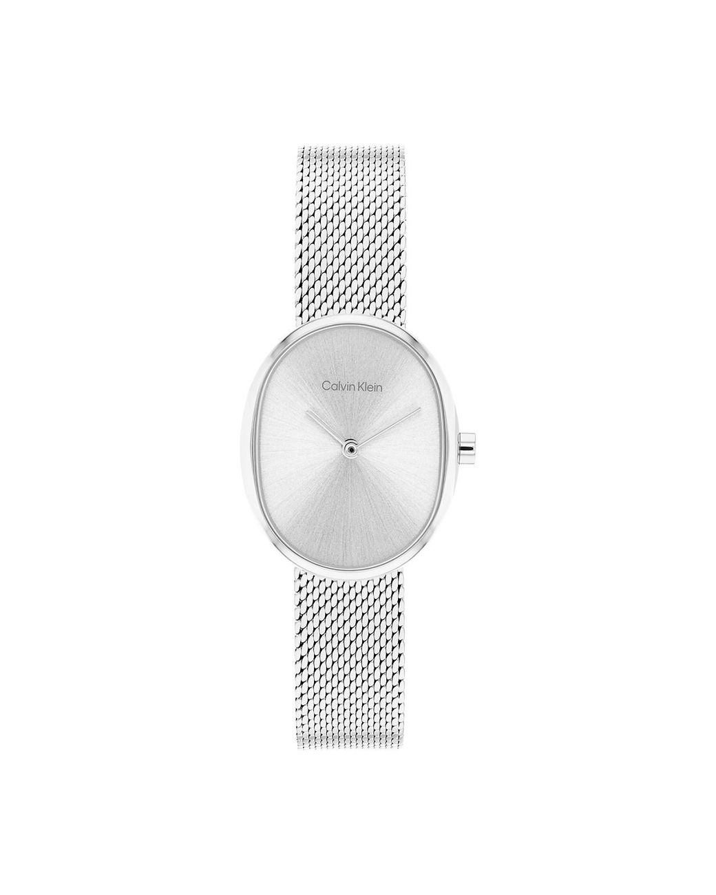 Calvin Klein White Euphoria Stainless Steel Oval Watch
