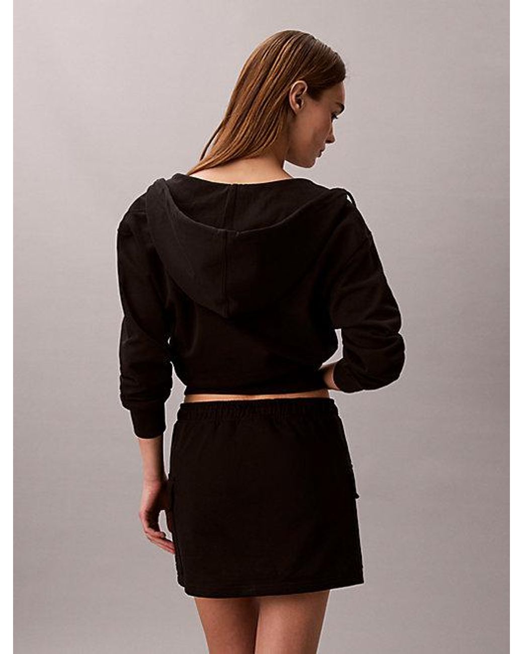 Calvin Klein Brown Jeans Cotton Terry Cargo Mini Skirt