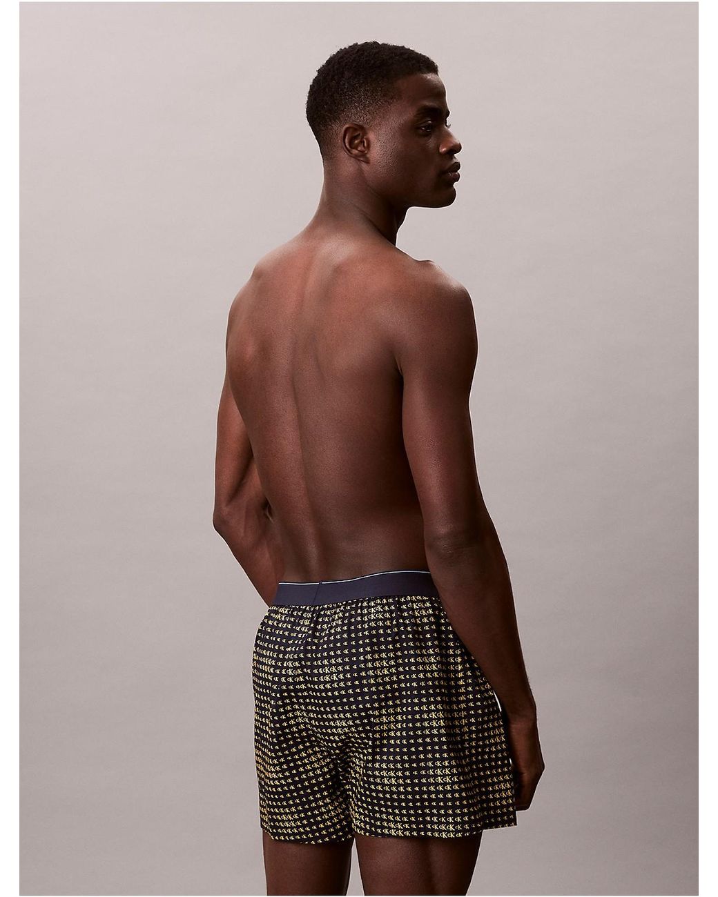 Calvin Klein Brown Monogram Logo Slim Boxer for men