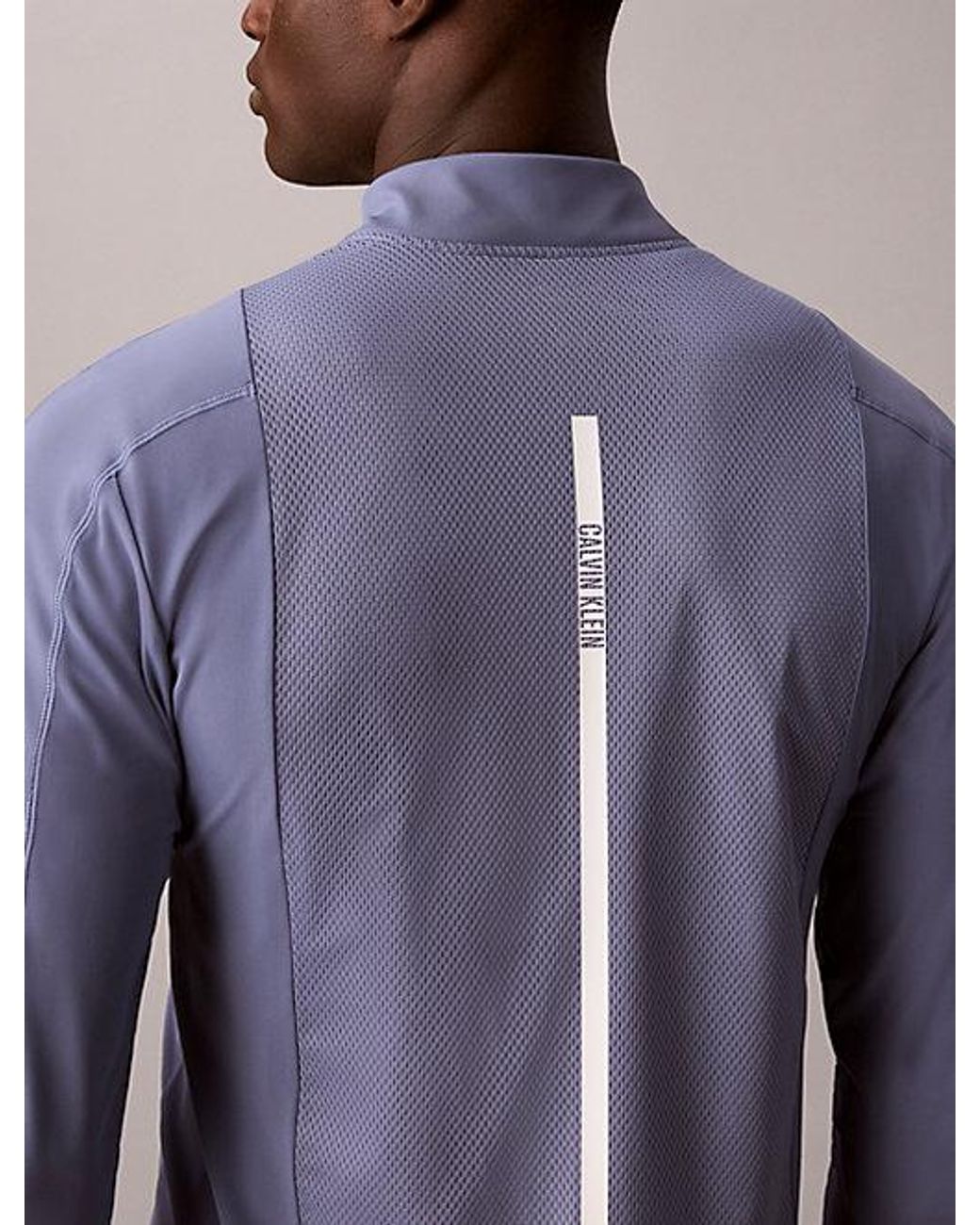 Calvin Klein Purple Sport Performance 1 4 Zip Long Sleeve Gym T-Shirt for men
