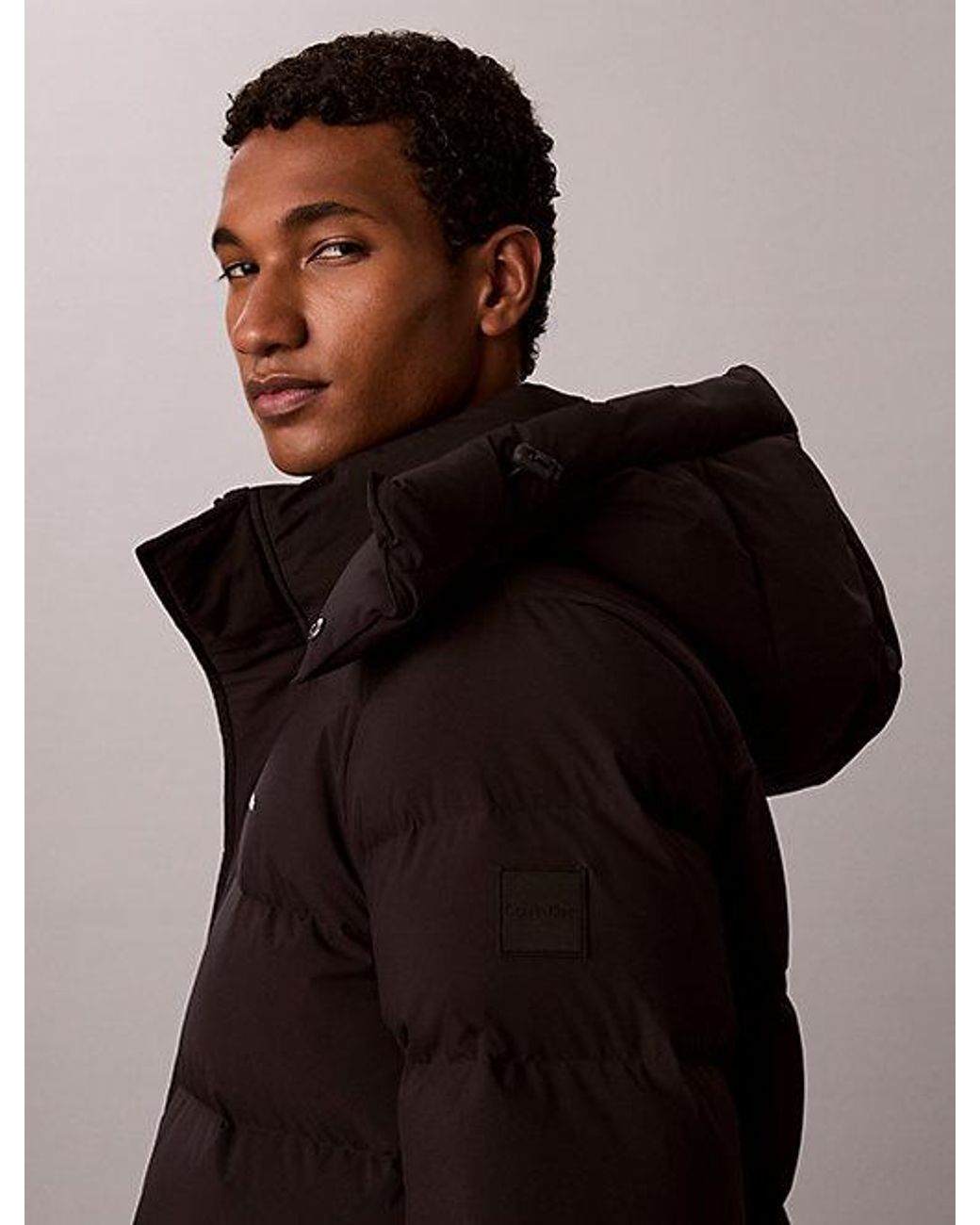 Calvin Klein Black Relaxed Matte Puffer Jacket for men