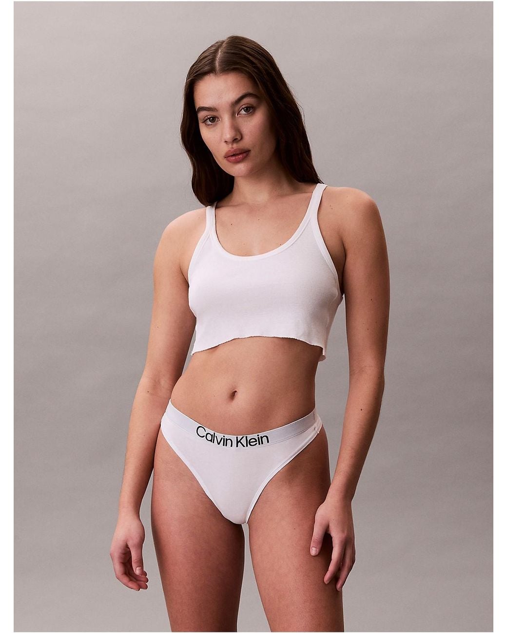Calvin Klein Brown Thong Extra Soft Cotton Stretch