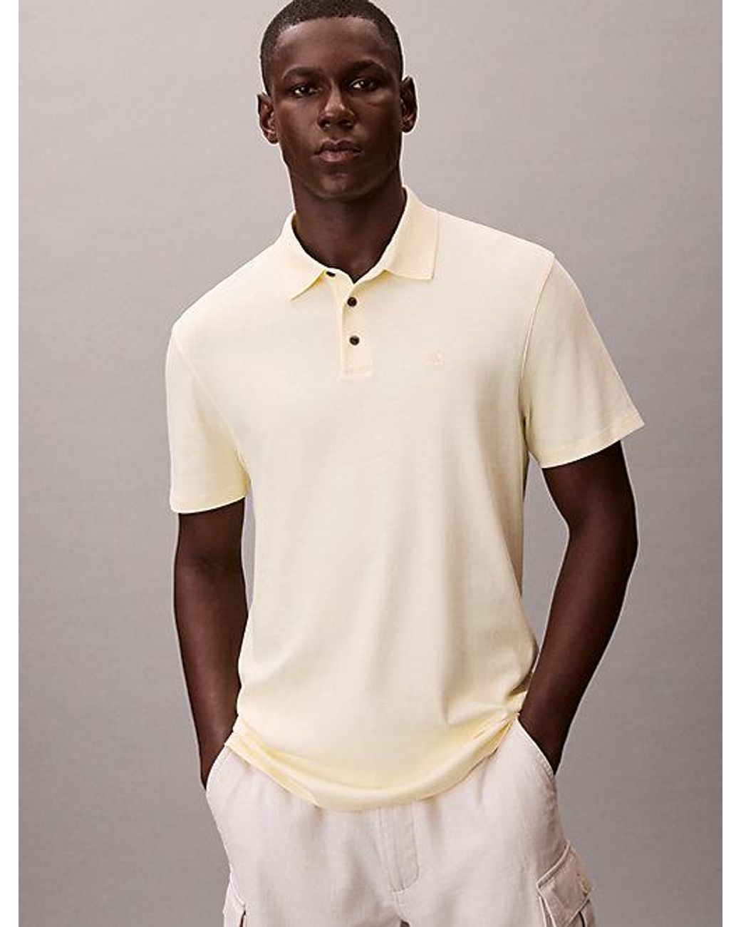 Calvin Klein Natural Pima Cotton Polo Shirt for men