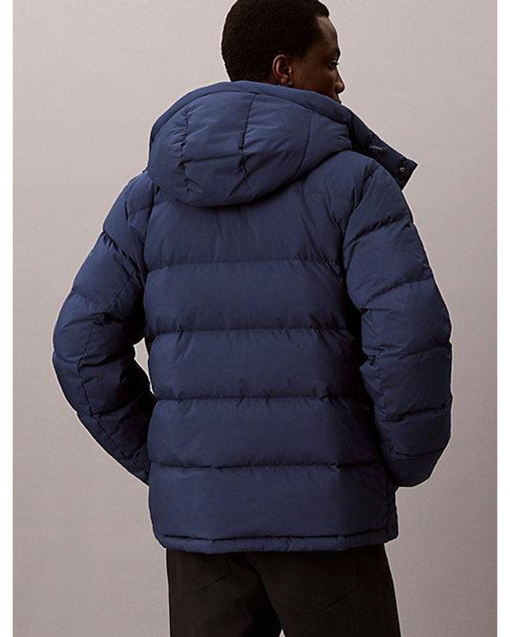 Calvin Klein Blue Relaxed Matte Puffer Jacket for men