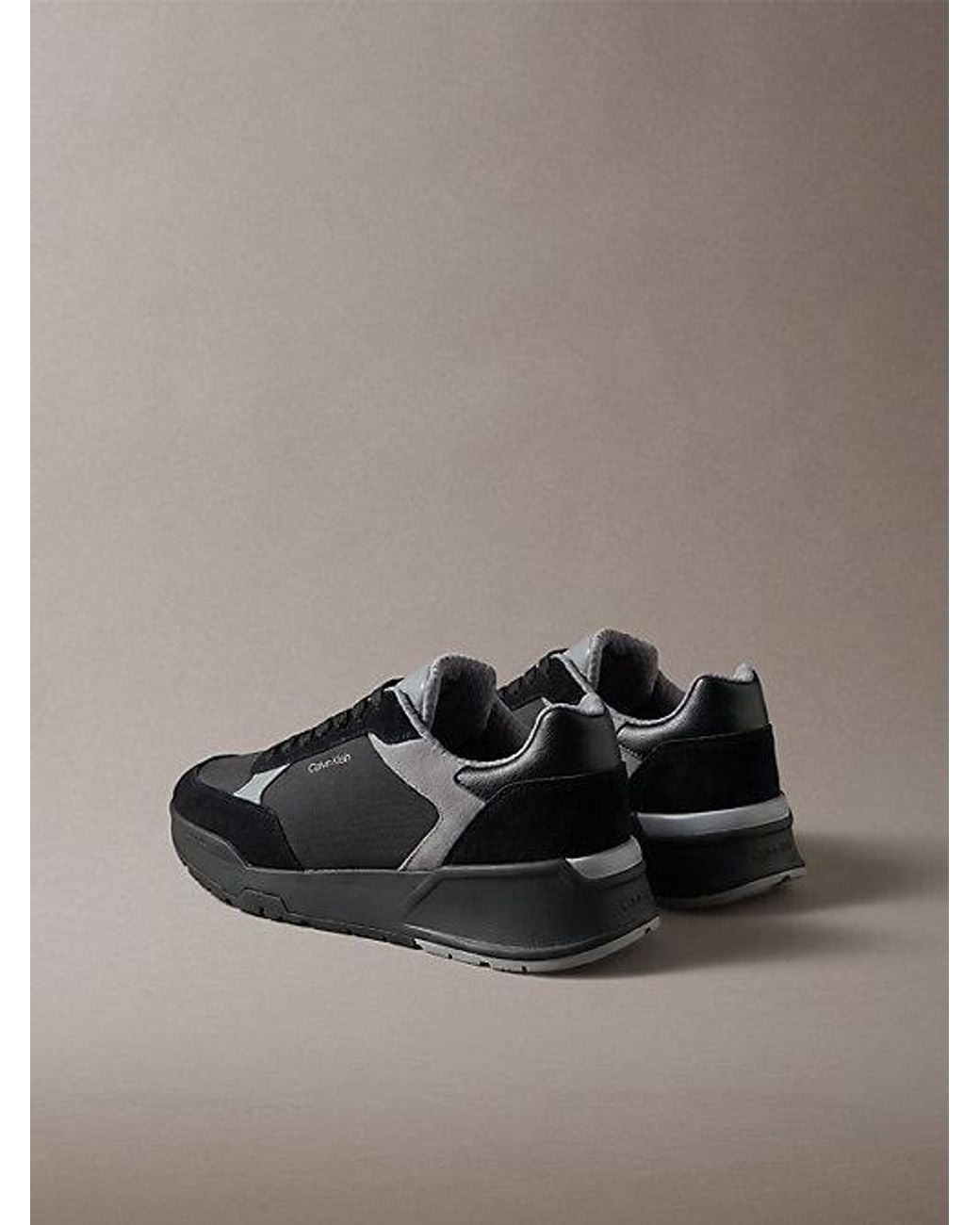Calvin Klein Gray Suede Chunky Dad Trainers for men