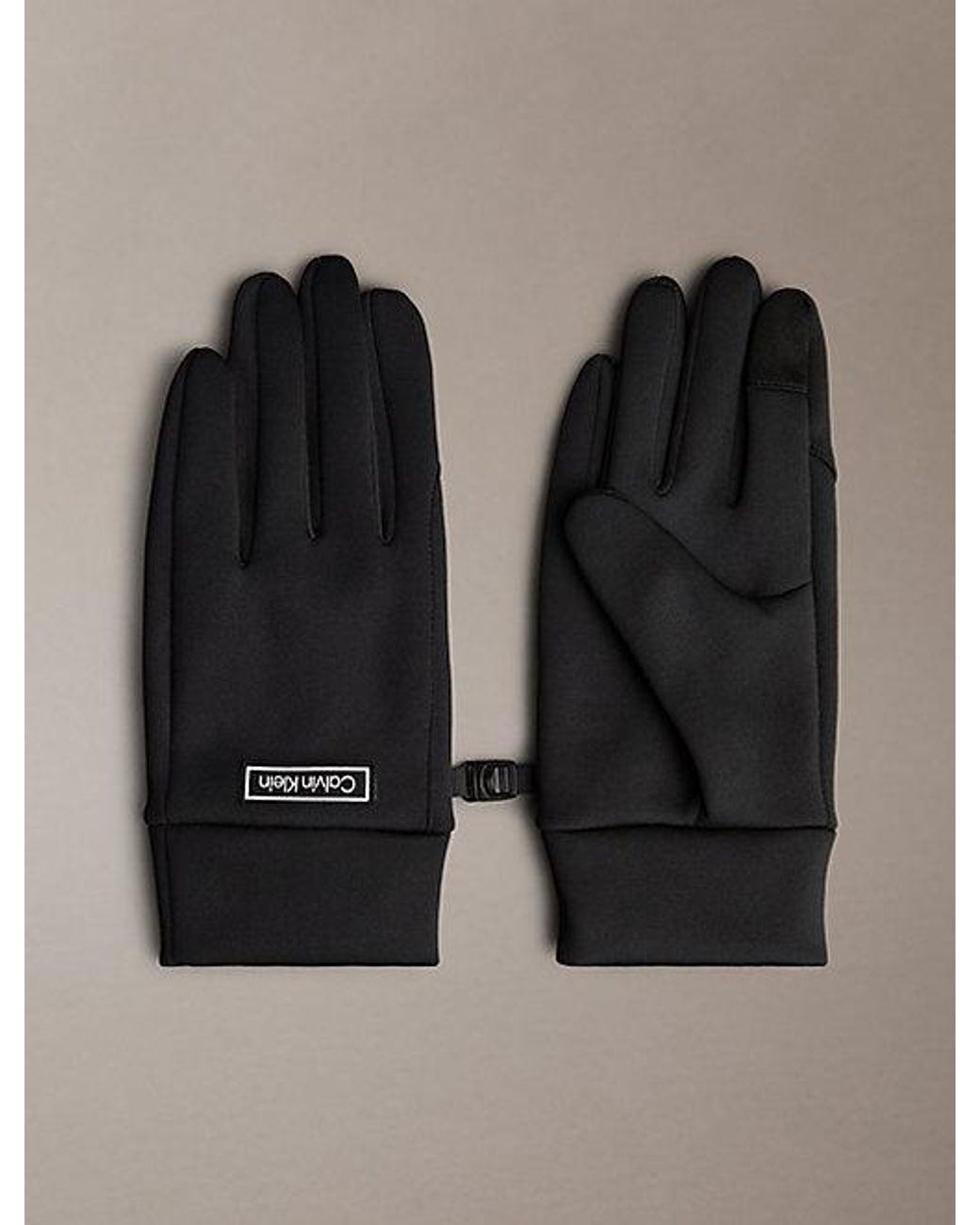 Calvin Klein Black Technical Stretch Touchscreen Gloves for men