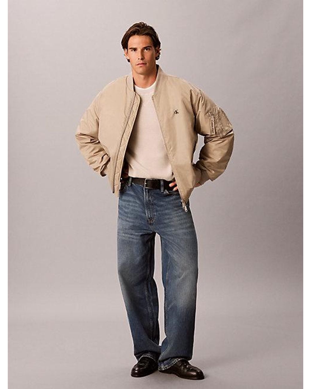 Calvin Klein Blue Jeans Textured Rib Cotton Jumper for men