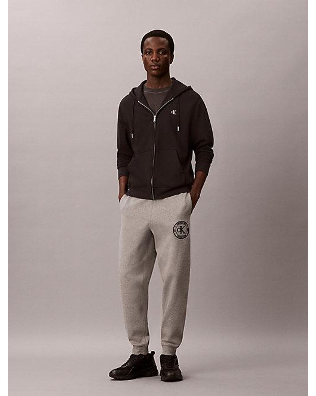 Calvin Klein Brown Jeans Relaxed Cotton Terry Joggers for men