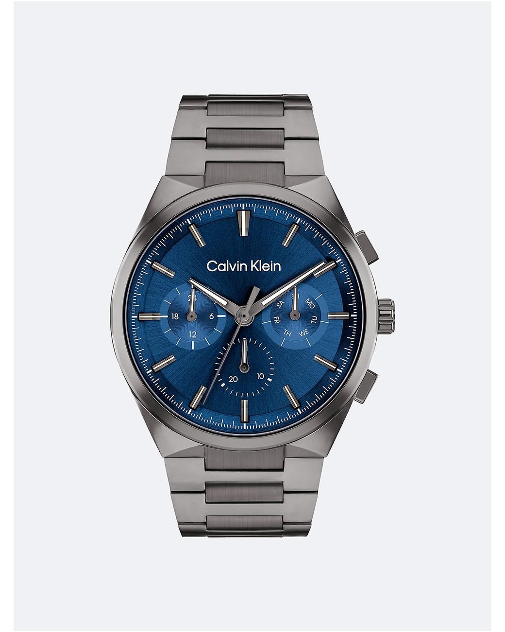 Calvin Klein Blue Multifunction H-Link Bracelet Watch for men