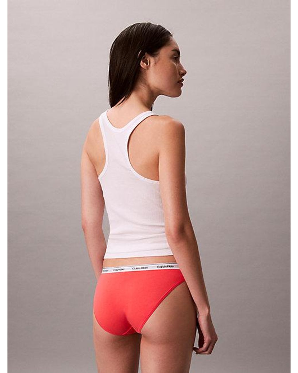 Calvin Klein Red Bikini Briefs Icon Logo