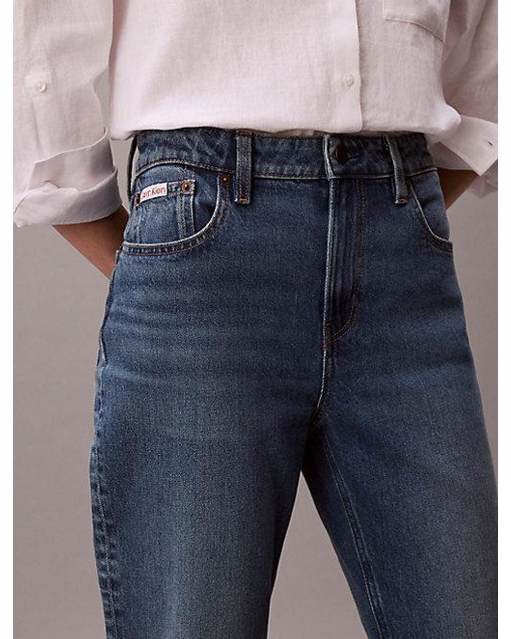 Calvin Klein Blue Jeans High Rise Straight Jeans