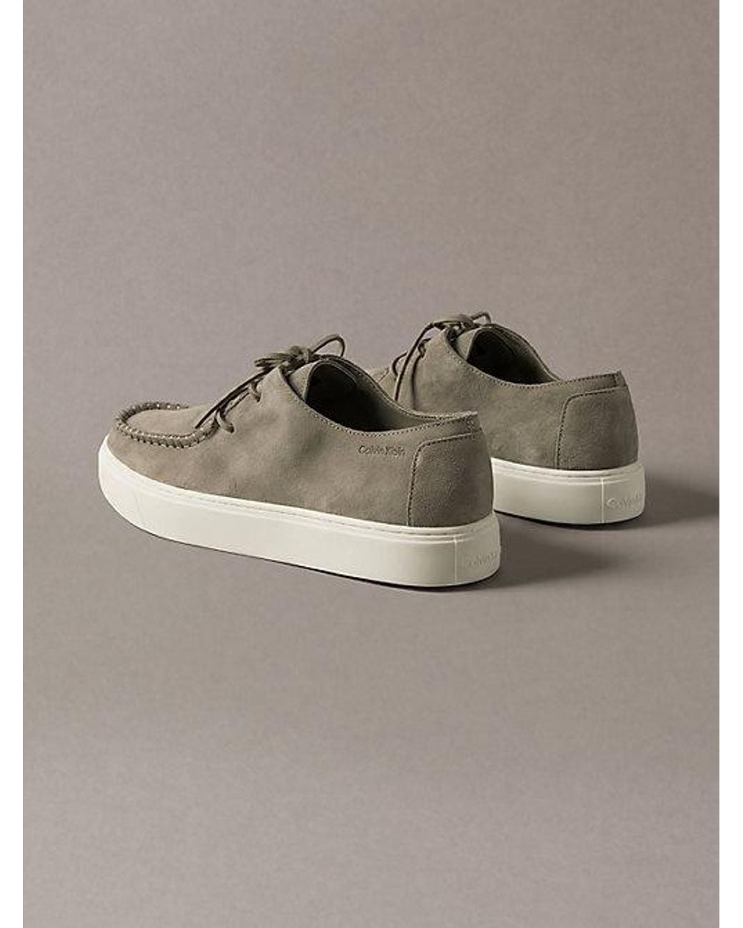 Calvin Klein Gray Suede Hybrid Derby Shoes for men