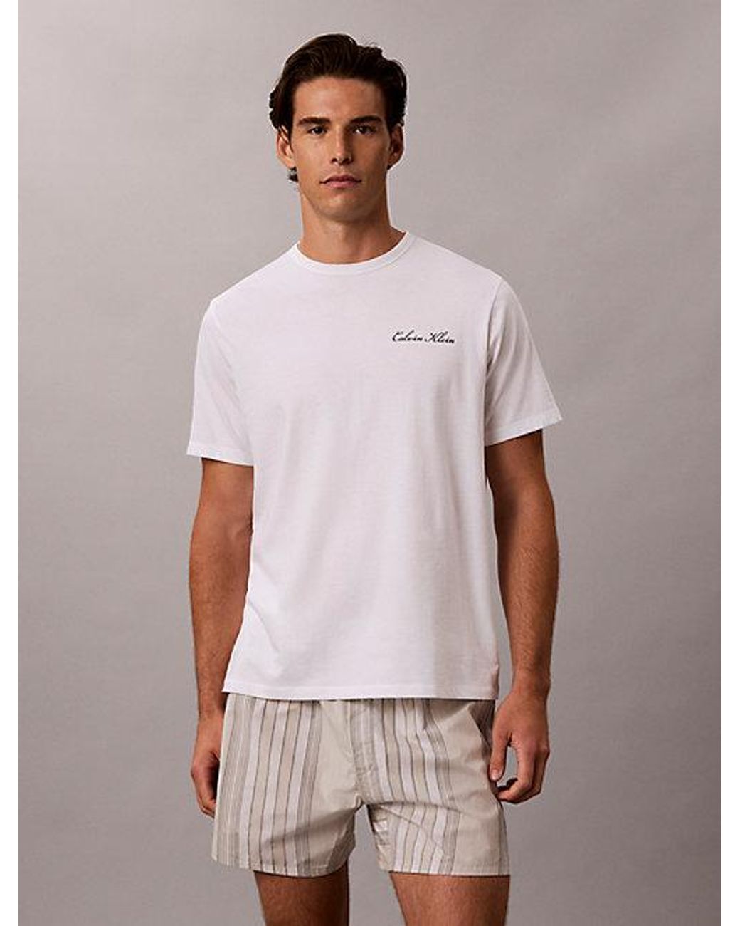 Calvin Klein Multicolor Shorts Pyjama Set Heritage Cotton Poplin for men