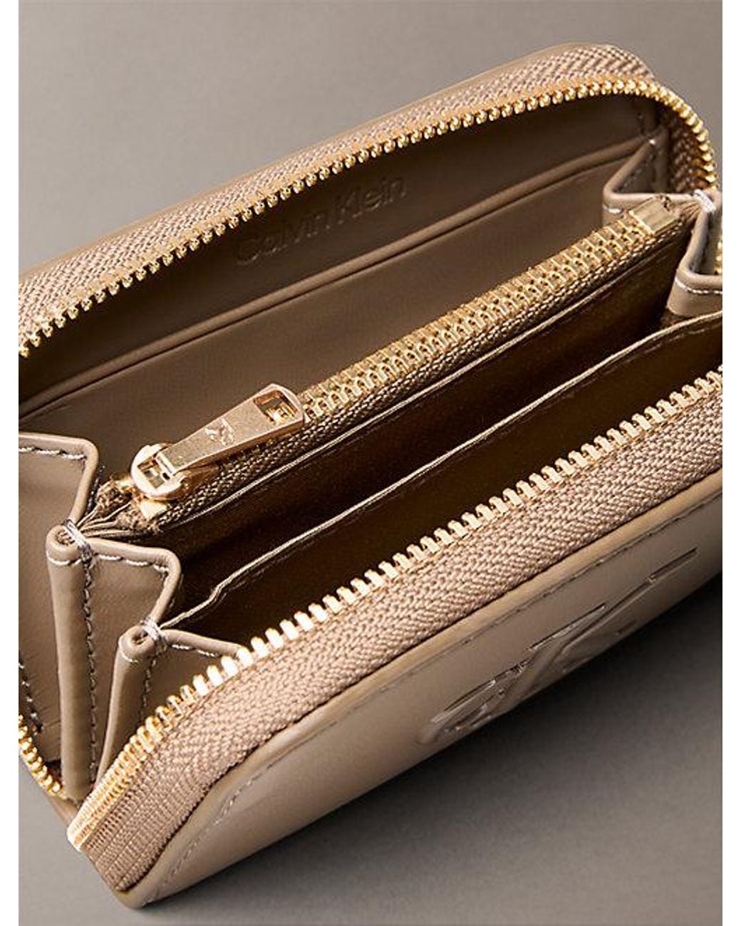 Calvin Klein Brown Monogram Zip Around Wallet