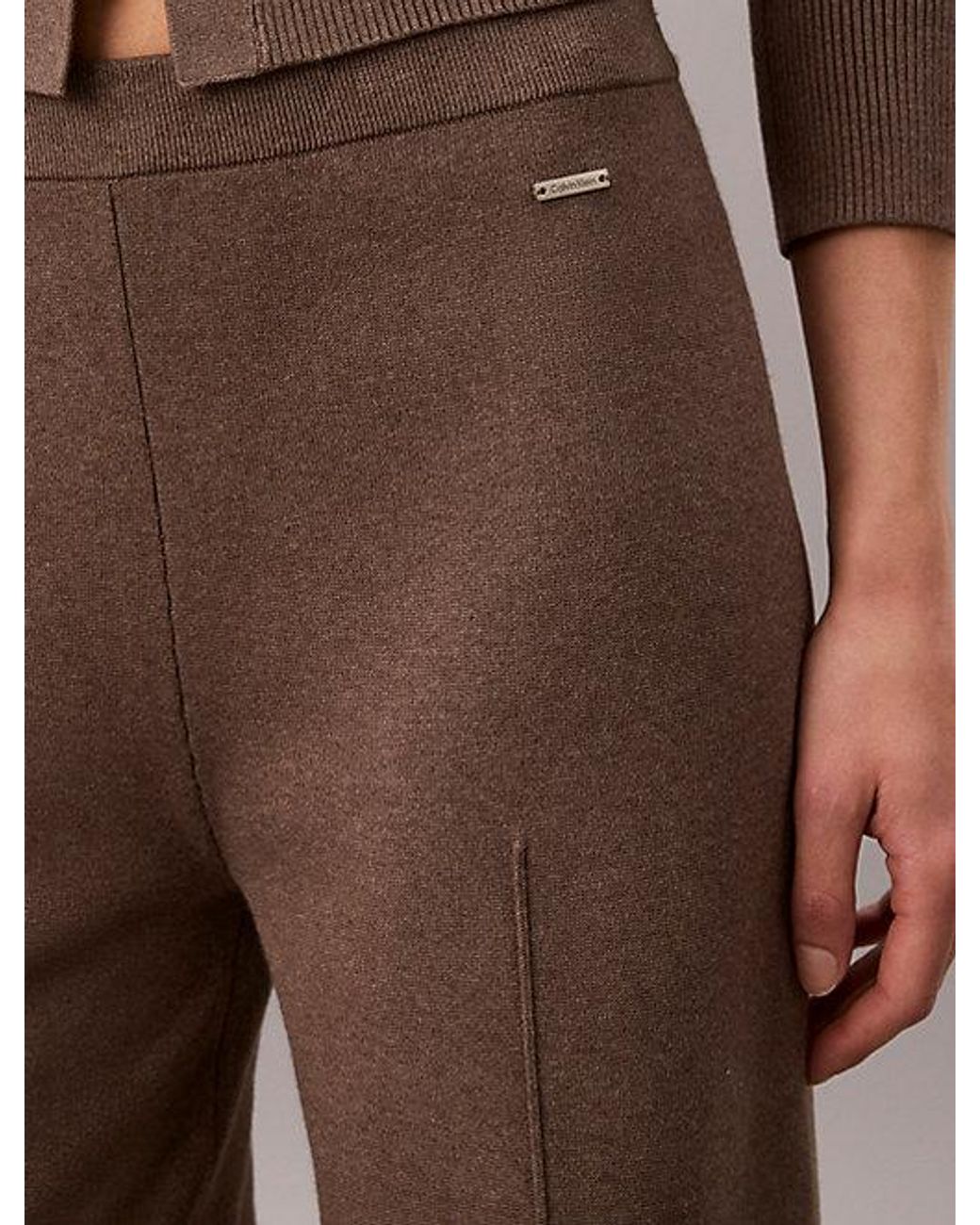 Calvin Klein Brown Tech Knit Pull On Trousers
