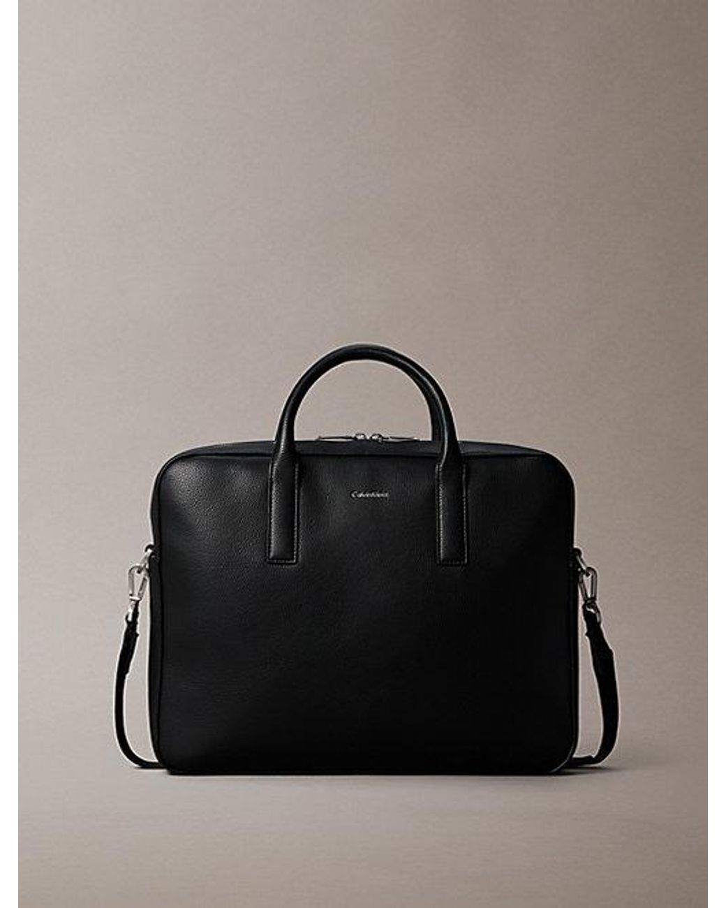 Calvin Klein Black Micro Pebble Commuter Laptop Bag for men
