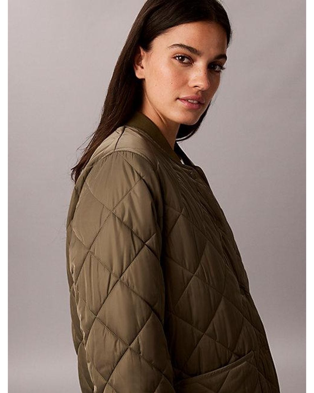 Calvin Klein Brown Jeans Satin Quilted Liner Jacket