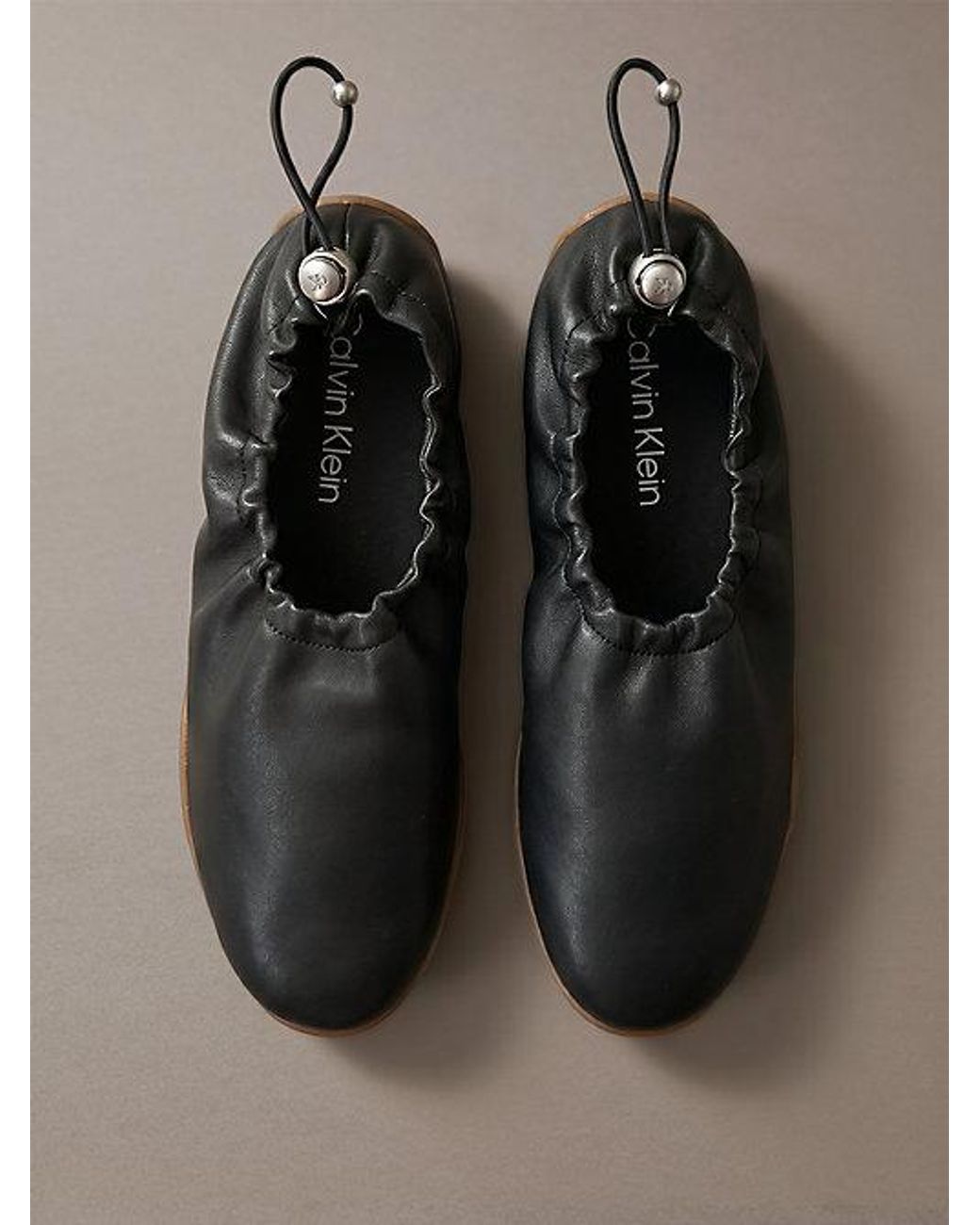 Calvin Klein Gray Leather Hybrid Ballet Trainers